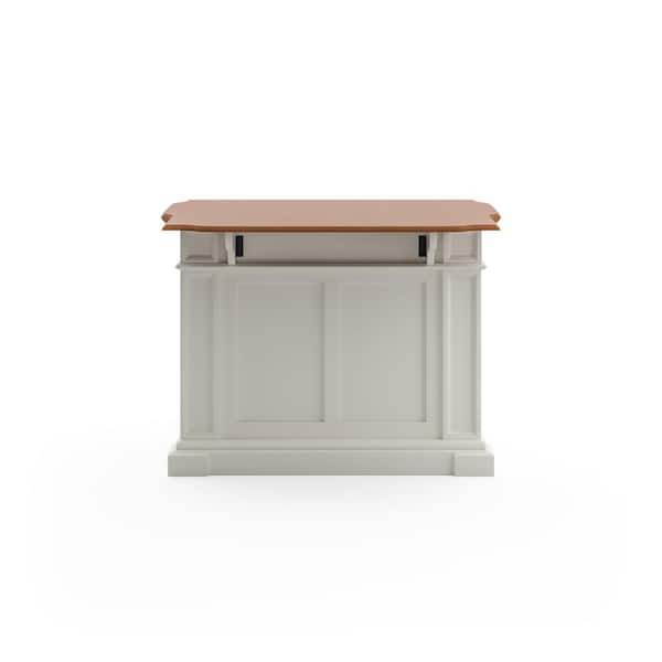 HOMESTYLES - Americana White Kitchen Island With Drop Leaf