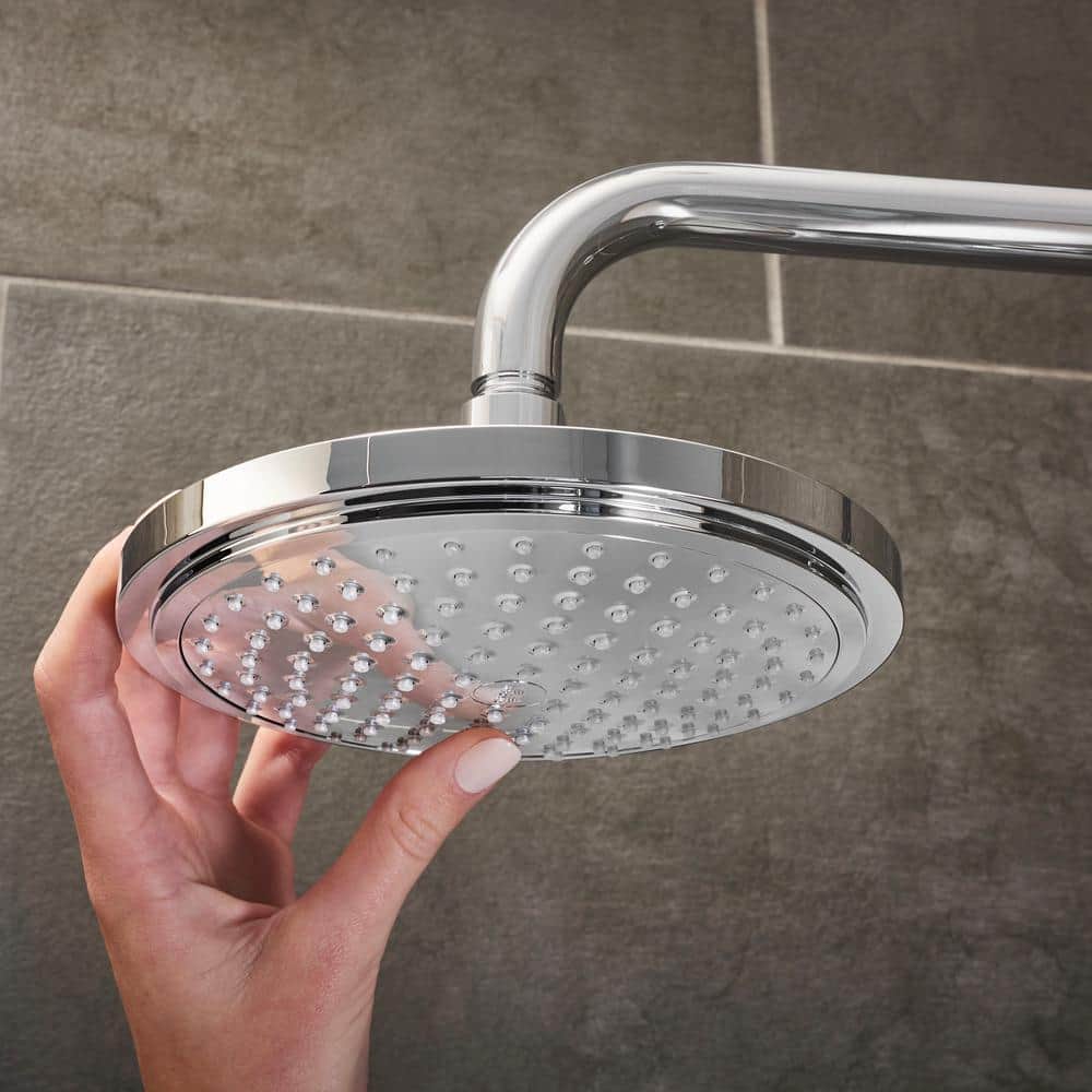 Chrome Dual Shower Head with Handheld and Adjustable Rail