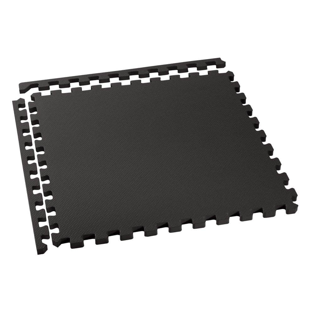 Black 3/4 Inch Thick EVA Foam Interlocking Gym Floor Tiles