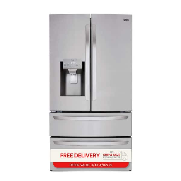 28 cu. ft. 4-Door French Door Smart Refrigerator with Ice and Water Dispenser in PrintProof Stainless Steel