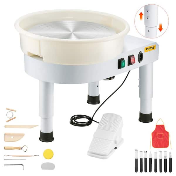 Pottery Wheel 14 in. Ceramic Wheel Forming Machine 0-300RPM Speed Electric Clay Machine with Foot Pedal for Craft DIY