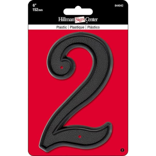 The Hillman Group 5-1/2 in. Black Plastic Number 2