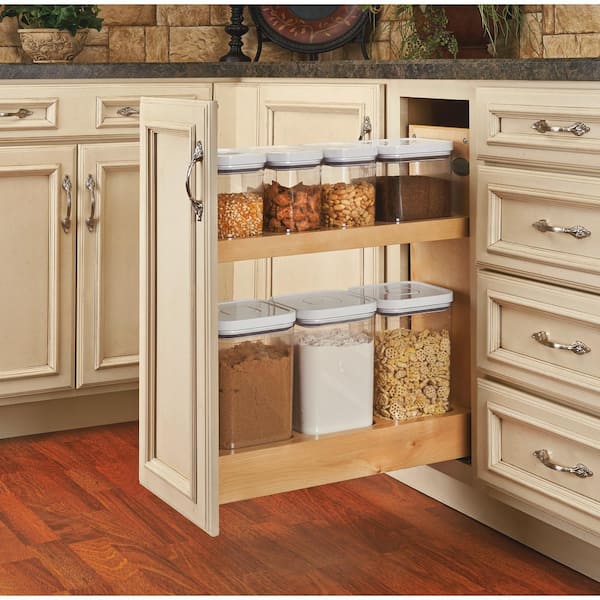 Kitchen Storage, Base Cabinet Pullout Pilaster Stackable Drawer