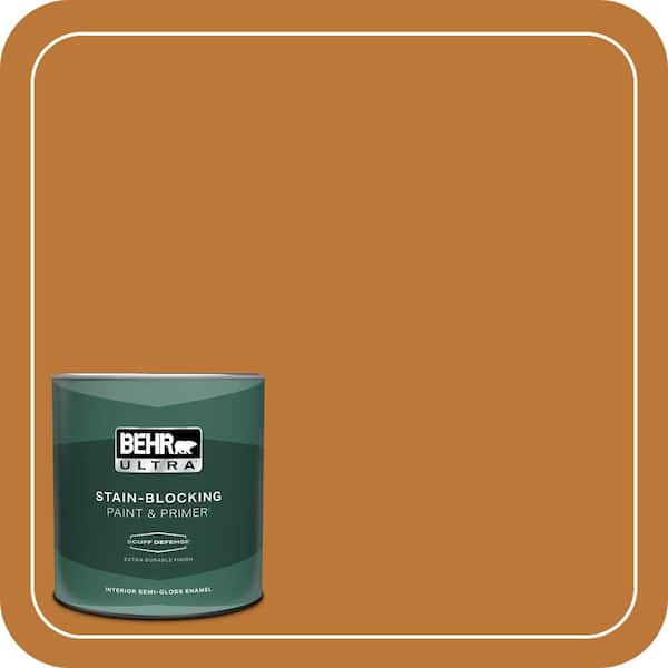 BEHR ULTRA 1 qt. #290D-7 Crispy Gingersnap Extra Durable Semi-Gloss Enamel Interior Paint & Primer