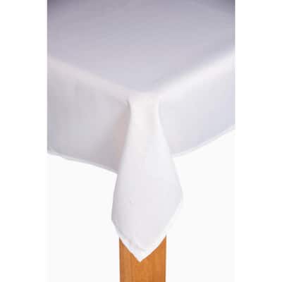 Lintex Oxford 52 in. x 70 in. White 100% Polyester Tablecloth 421518