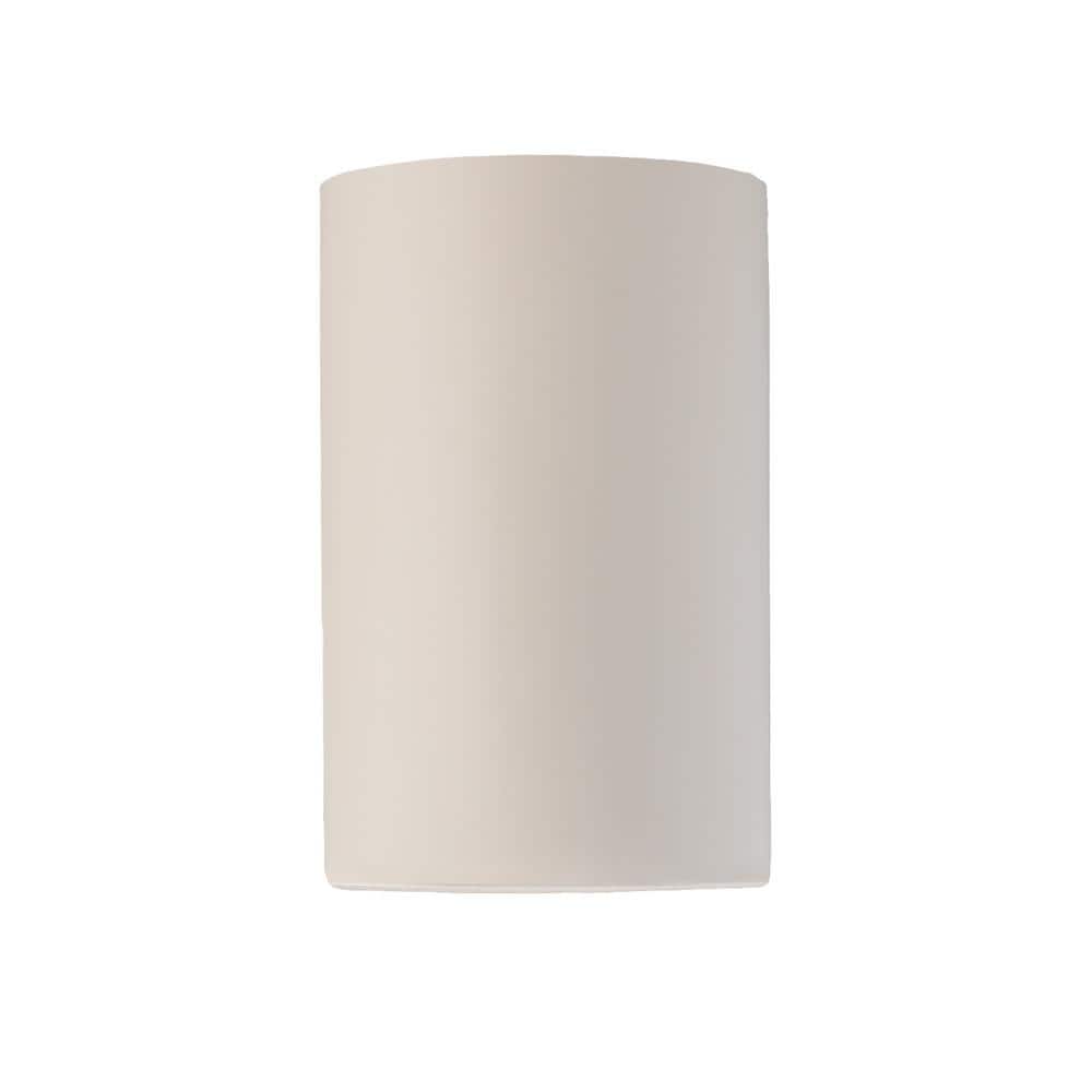 White Ceramic Dimmable Cylinder Wall Sconce