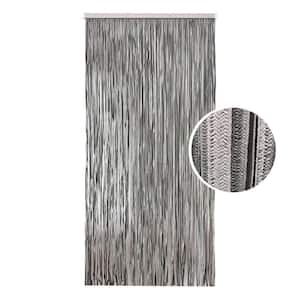 Braided Paper Chevron Curtain Door or Doorway 94 Strings 78.8"H x 35.5"W Light Filtering Sheer Curtain 1 Panel Grey