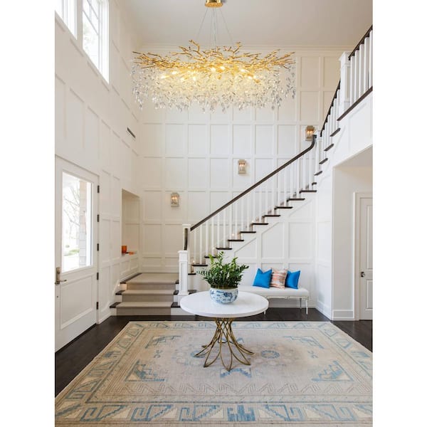 Modern Chandelier 47.2 in. 18-Lights Gold Crystal Globe Chandelier for Dining Room, Living Room, Kitchen Island, Foyer