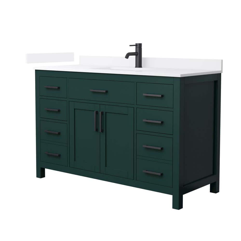 Reviews for Wyndham Collection Beckett 54 in. Single Freestanding Green ...