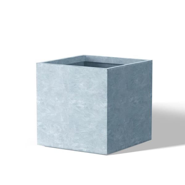 10 in. Small Soft Slate(Enhanced Core) Concrete Square Planter / Pot with Drainage Holes