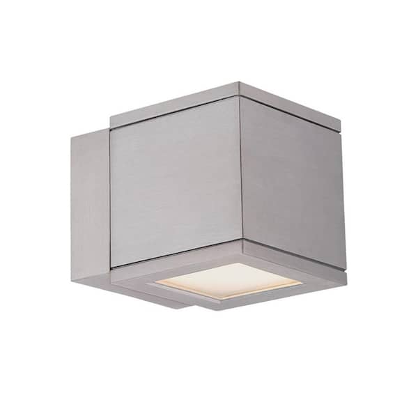 WAC Lighting Rubix 2-Light Brushed Aluminum ENERGY STAR LED Indoor or Outdoor Wall Cylinder Light