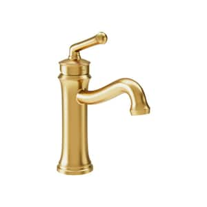 Braston Single-Hole Single-Handle Bathroom Faucet with Push Pop Drain in Brushed Bronze (1.0 GPM)