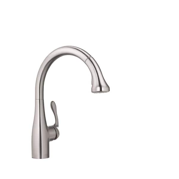 Allegro E Single-Handle Pull-Out Sprayer Kitchen Faucet in Steel Optik