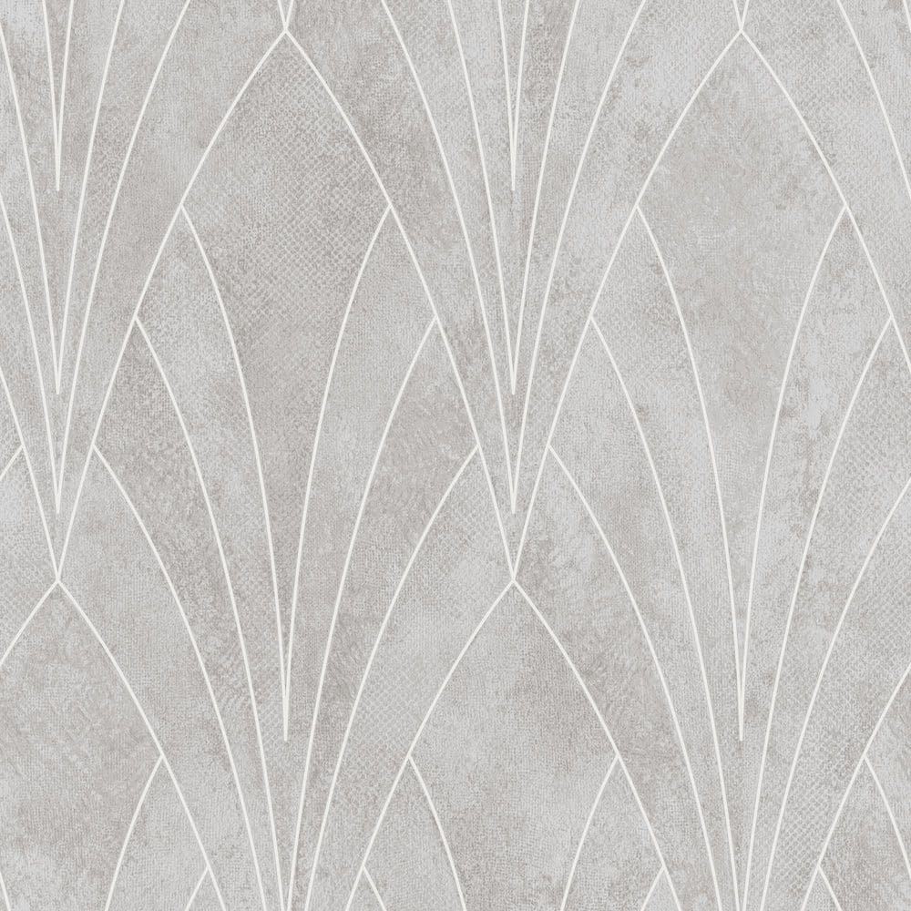 Veer Decor Art Deco Fan Grey Texture Ground Wallpaper Sample VREL07 ...