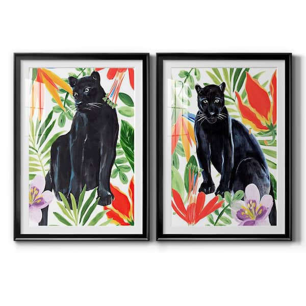 Wexford Home Flower Crown Cats I by Wexford Homes 2-Pieces Framed Abstract Paper Art Print 26.5 in. x 36.5 in.