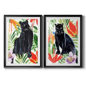 Flower Crown Cats I By Wexford Homes 2-Pieces Framed Abstract Paper Art Print 30.5 in. x 42.5 in.