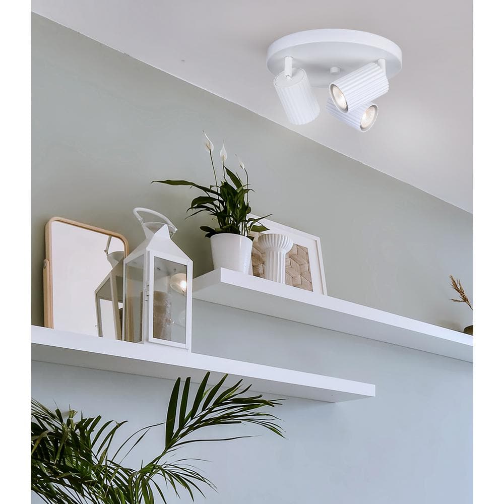 Rexton Matte White Adjustable Metal 3-Light Track Fixture