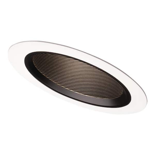 HALO 6 in. Black Recessed Lighting Sloped Ceiling White Trim with Baffle