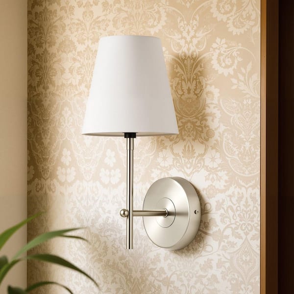 1-Light Brushed Nickel Wall Sconce Vanity Light