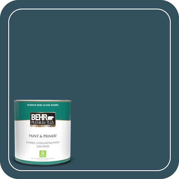 BEHR PREMIUM PLUS 1 qt. #540F-7 Velvet Evening Semi-Gloss Enamel Low Odor Interior Paint & Primer