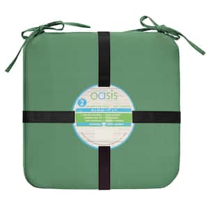 17 in. L x 17 in. W Laguna Outdoor Green Square Seat Cushions (2-Pack)