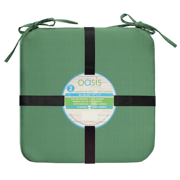 Habitat 17 in. L x 17 in. W Laguna Outdoor Green Square Seat Cushions (2-Pack)