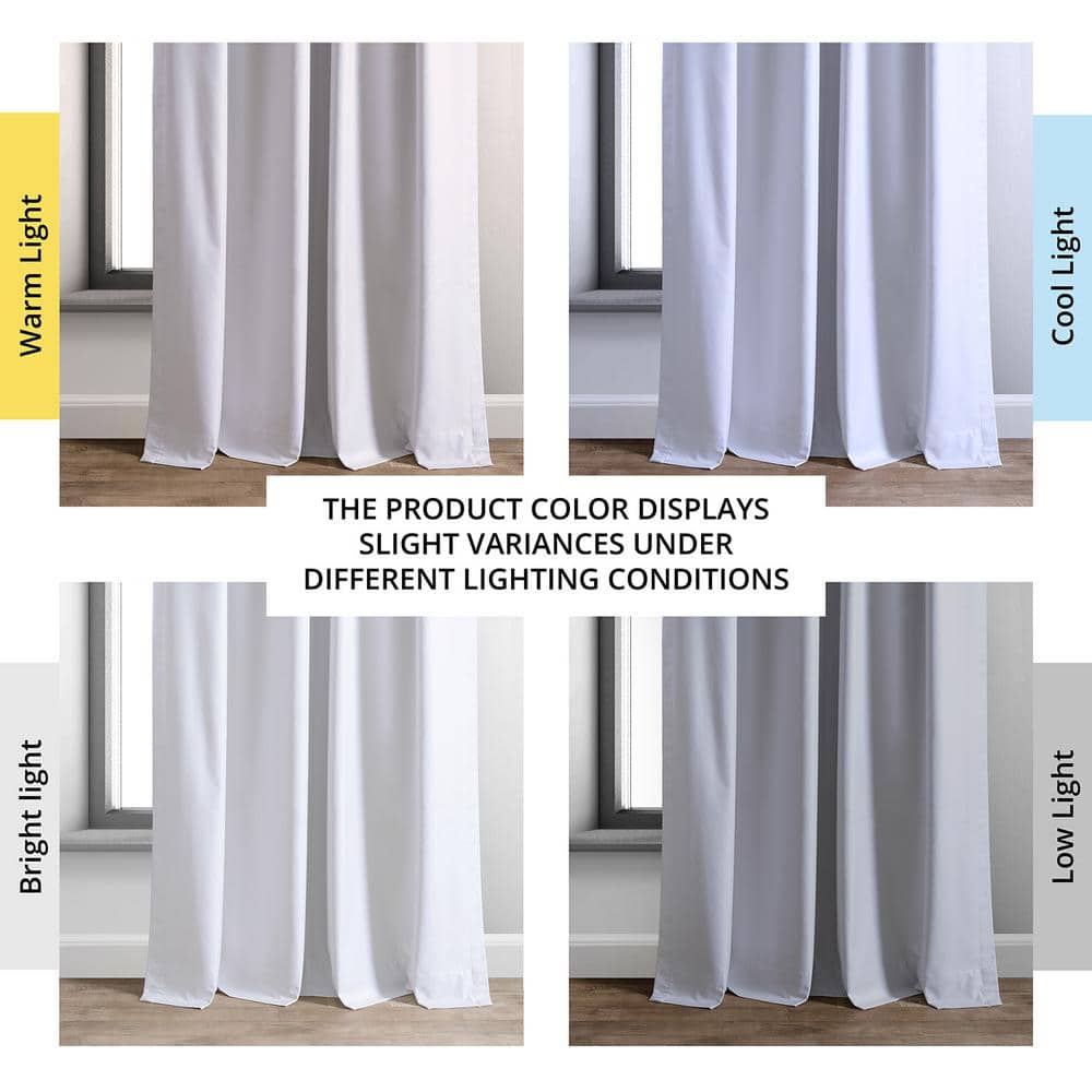 Off White Puddle Length Velvet Blackout Drape Panel
