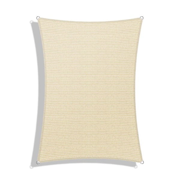 BANSA ROSE 20 ft. x 24 ft. Beige Rectangle Heavy Weight Sun Shade Sail with A Ring Steel Wire and UV Blockage for Patio, Pool Cover