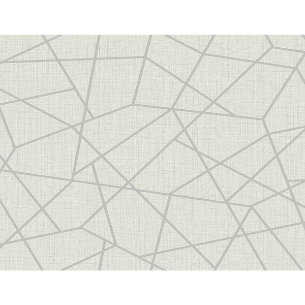 Heath Silver Geometric Linen Vinyl Strippable Roll (Covers 60.8 sq. ft.)