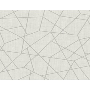 Heath Silver Geometric Linen Sample Silver Wallpaper Sample