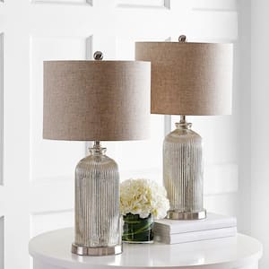 Ashson 26 in. Silver/Ivory Table Lamp