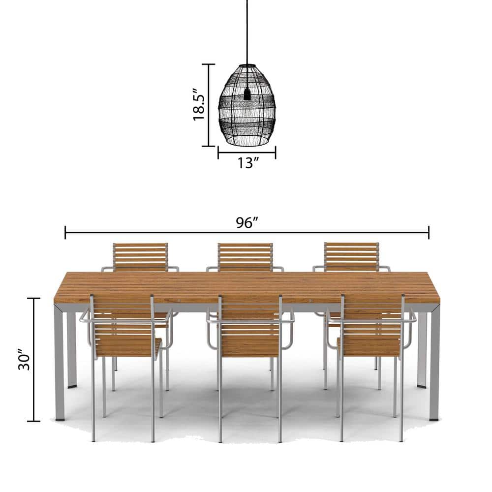 Matte Black Industrial Metal Dome Pendant Light, 18.5 in.