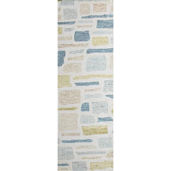 Verona Multi 3 ft. x 8 ft. (2 ft. 6 in. x 8 ft.) Geometric Transitional Runner Rug