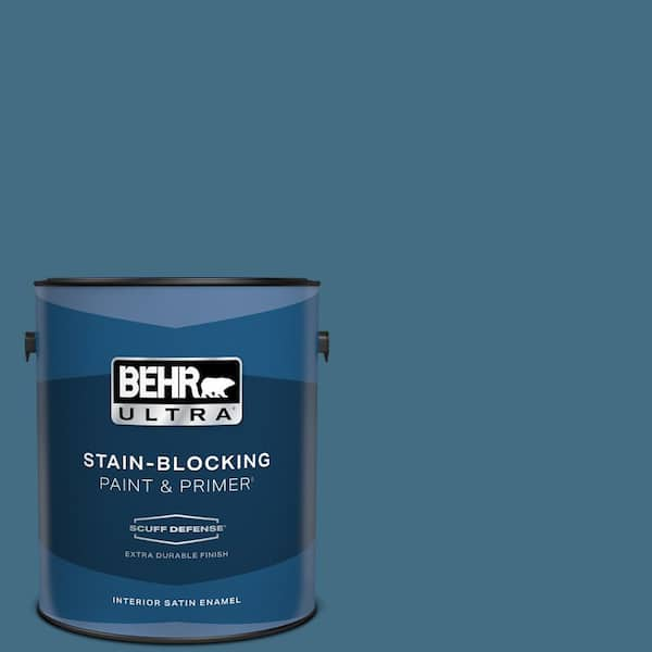 BEHR ULTRA 1 gal. #PMD-24 Lake Stream Extra Durable Satin Enamel Interior Paint & Primer