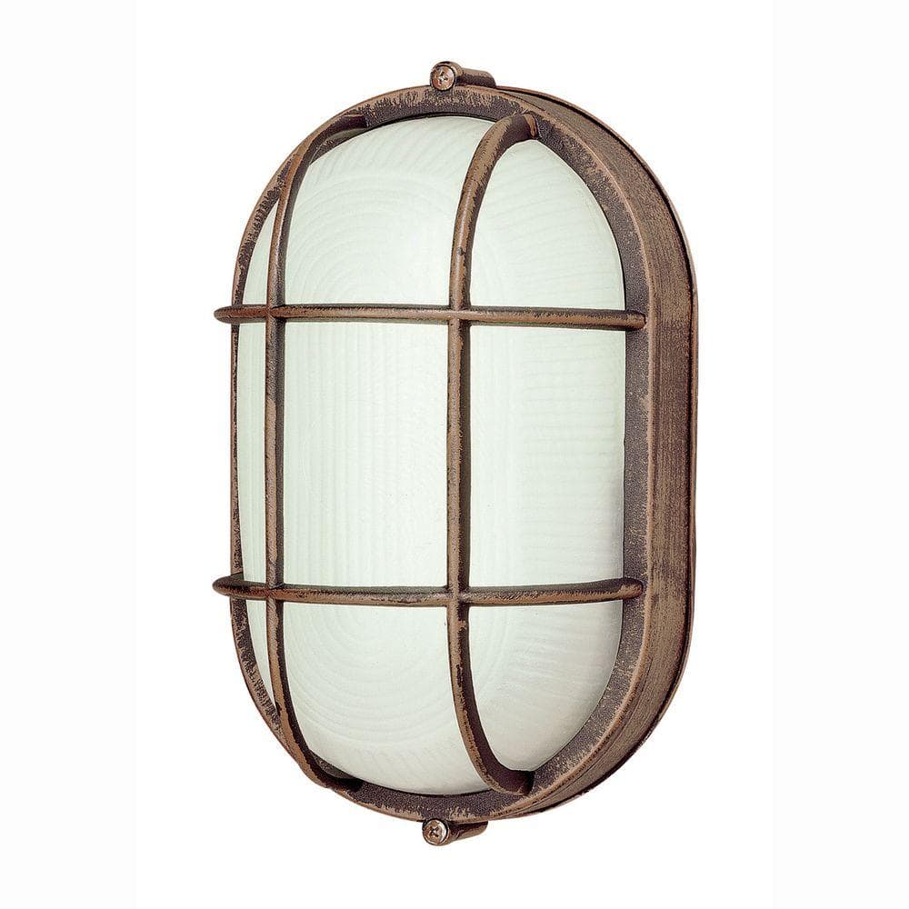 Reviews For Bel Air Lighting Aria Rust Outdoor Oval Bulkhead Light With Ribbed Glass 41015 Rt The Home Depot