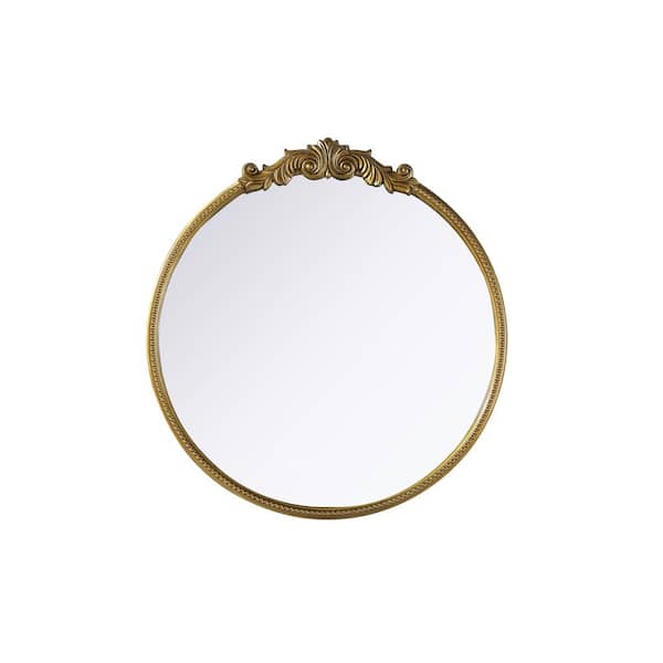 Timeless Home Antique Brass 42 in. W x 45 in. H Vintage Resin Mirror
