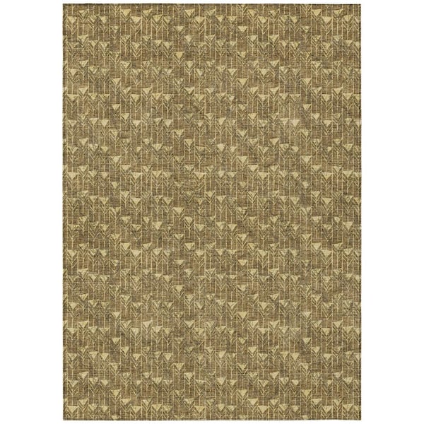 Addison Rugs Chantille ACN514 Brown 8 ft. x 10 ft. Machine Washable Indoor/Outdoor Geometric Area Rug