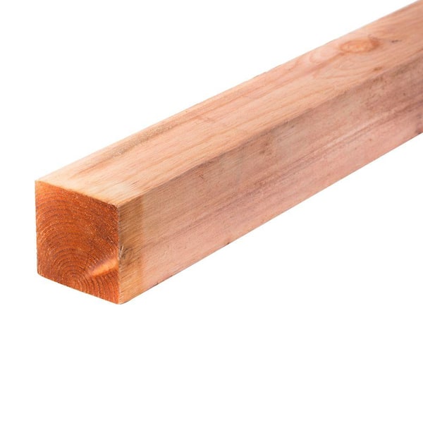 Mendocino Forest Products 3-1/2 in. x 3-1/2 in. x 8 ft. Construction Common Redwood Lumber (4-Pack)