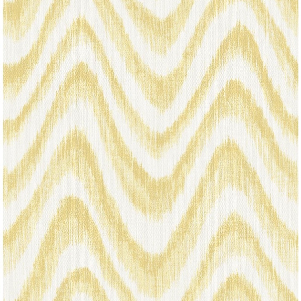 A-Street Prints Bargello Yellow Faux Grasscloth Wave Strippable Wallpaper (Covers 56.4 sq. ft.)