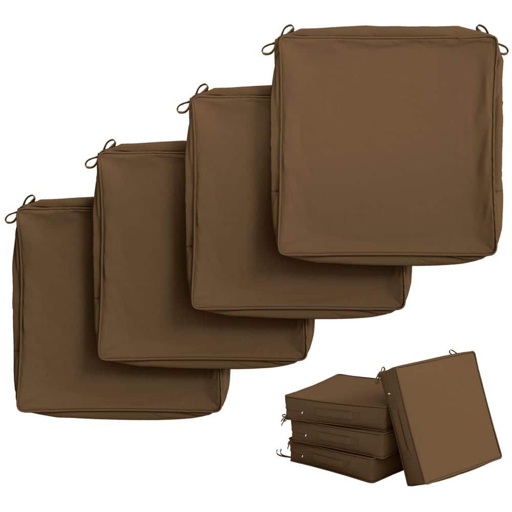 18.5 in. x 16 in. (4-Pack) Slipcover Repacement Outdoor Fade&Splash Resistant Seat Cushion Cover Chocolate price history on PriceWatchPro