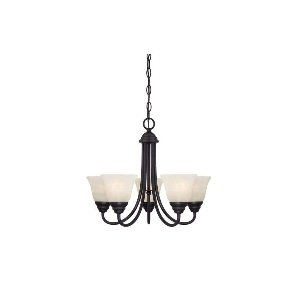 Kendall Mini Chandelier in Timeless Oil Rubbed Bronze with Alabaster Glass Shades