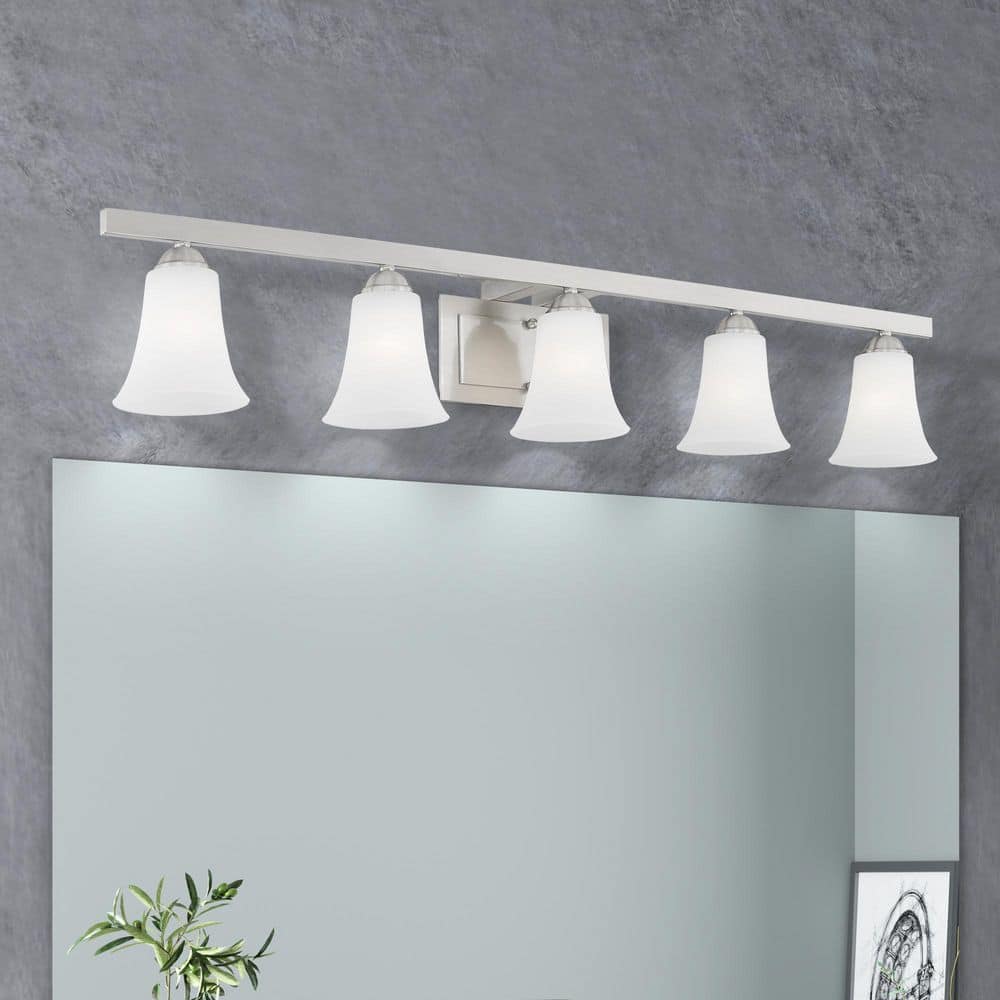 Burkland 5 Light Brushed Nickel Bath Vanity price history on PriceWatchPro