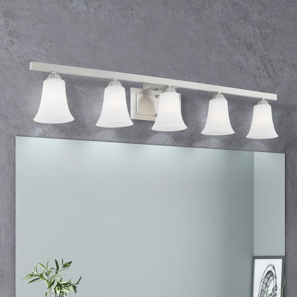 AVIANCE LIGHTING Burkland 5 Light Brushed Nickel Bath Vanity