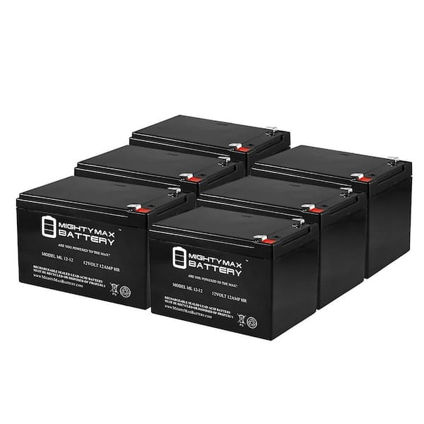 MIGHTY MAX BATTERY 12V 12AH Replaces APC Smart-UPS Back-UPS 620 SU620NET RBC4 - 6 Pack