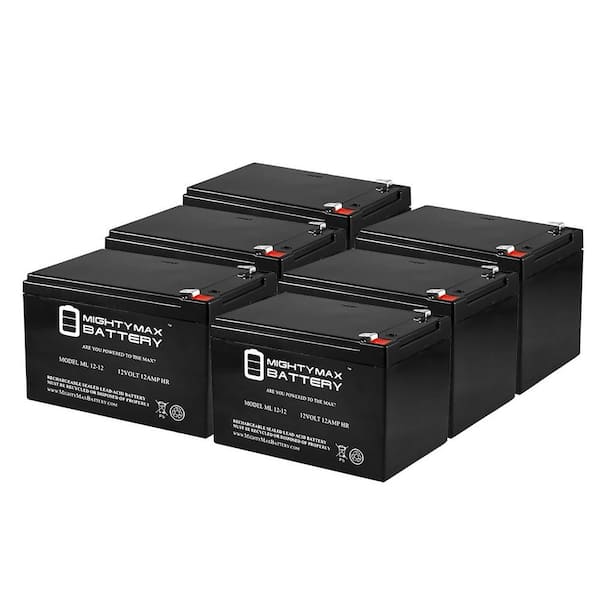 MIGHTY MAX BATTERY 12V 12Ah UPS Battery for CSB Gp12120f2 - 6 Pack  MAX3435931 - The Home Depot