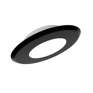 DLF SureFit(v4) 5 in. 10-Watt Round Black Selectable Integrated LED Canless Recessed Light Trim