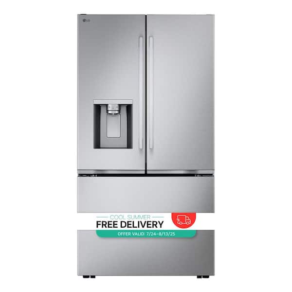 24 cu. ft. Counter Depth MAX Zero Clearance 3-Door French Door Refrigerator with Craft Ice in PrintProof Stainless Steel