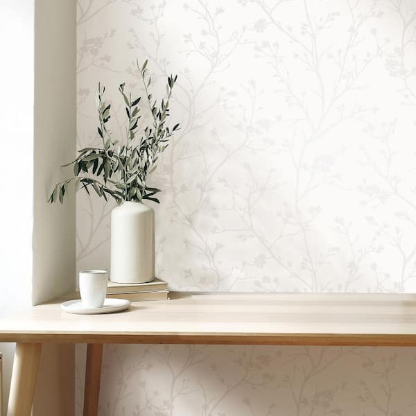 Cosima White Sprig Wallpaper