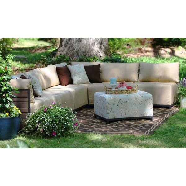 AE Outdoor Ferry Pointe 8-Piece Patio Sectional Seating Set with Tan Cushions