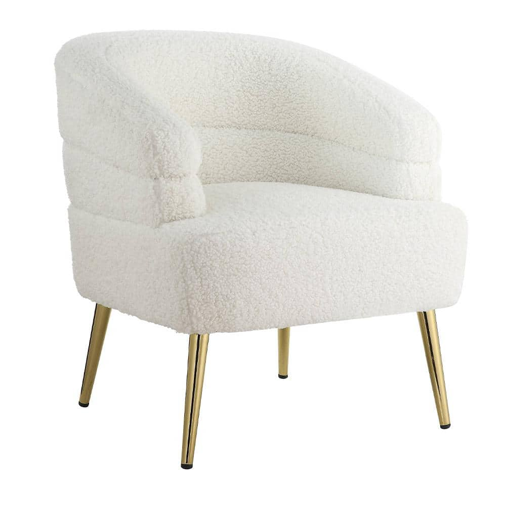 Acme Furniture Trezona White Faux Sherpa Slipper Chair Ac00125 - The 